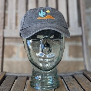 NWOT SportsMan Embroidered Desert Cactus Scene Dad Hat Ball Cap Gray